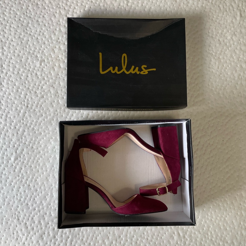 Lulus EllaRose Heels in Burgundy Suede - Picture 4 of 4